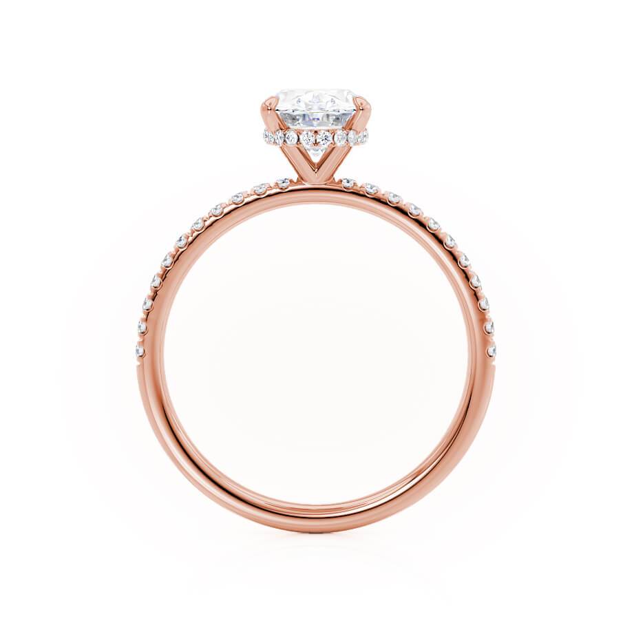 1.5 CT Oval Hidden Halo & Pave Lab Grown Diamond Engagement Ring