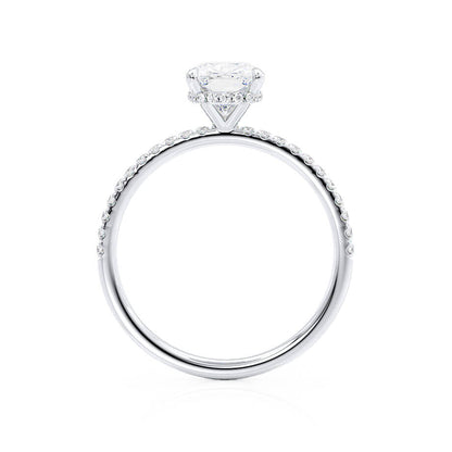 2.3 CT Elongated Cushion Pave Lab Grown Diamond Engagement Ring