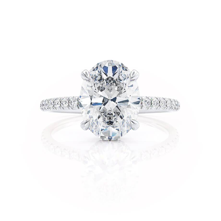 1.5 CT Oval Pave Lab Grown Diamond Engagement Ring