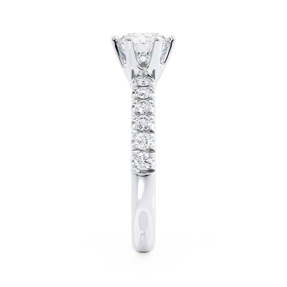 1.9 CT Round Pave Lab Grown Diamond Engagement Ring