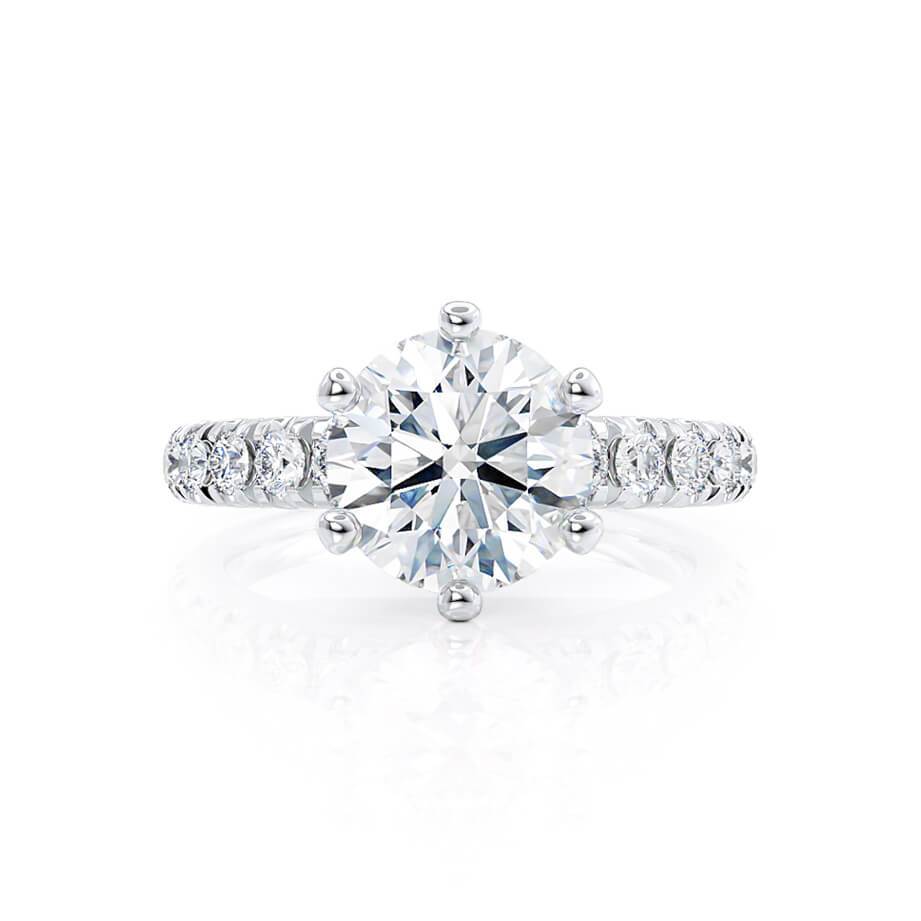0.8 CT Round Pave Lab Grown Diamond Engagement Ring