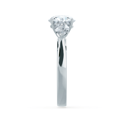 1 CT Round Three Stone Lab Grown Diamond Engagement Ring