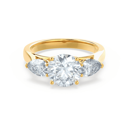 1 CT Round Three Stone Lab Grown Diamond Engagement Ring
