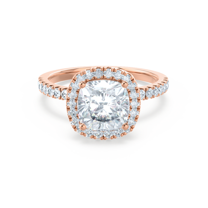 1.3 CT Cushion Halo & Pave Lab Grown Diamond Engagement Ring