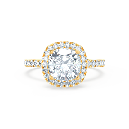 1.7 CT Cushion Halo & Pave Lab Grown Diamond Engagement Ring