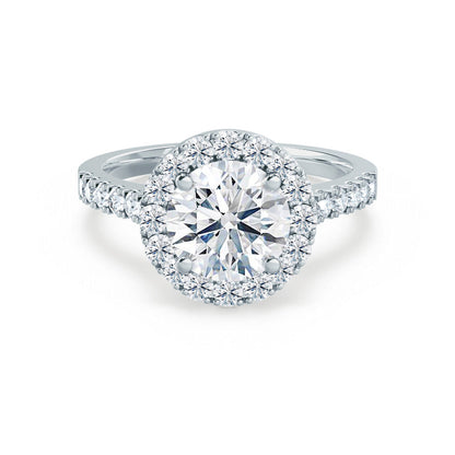 0.8 CT Round Halo & Pave Lab Grown Diamond Engagement Ring