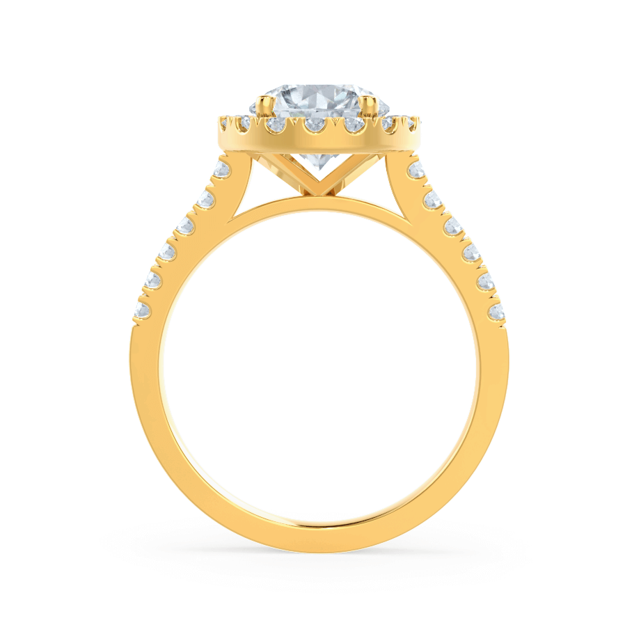 1 CT Round Halo & Pave Lab Grown Diamond Engagement Ring