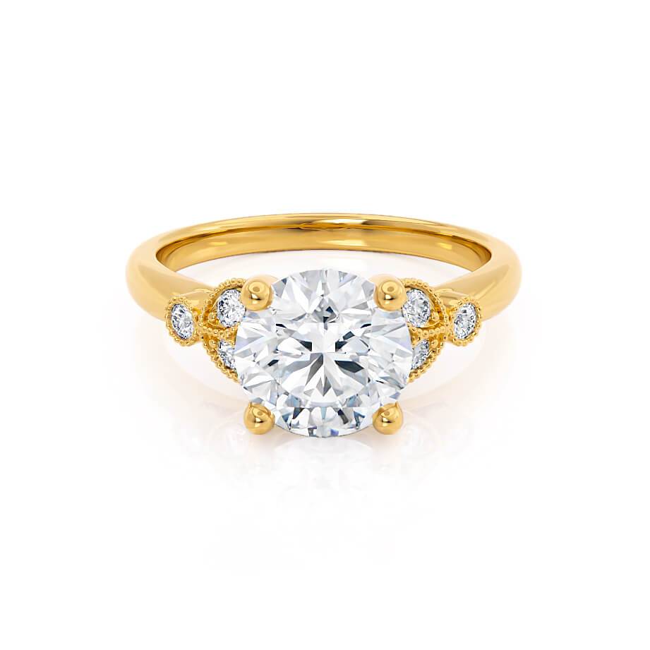 1.5 CT Round Cluster Lab Grown Diamond Engagement Ring