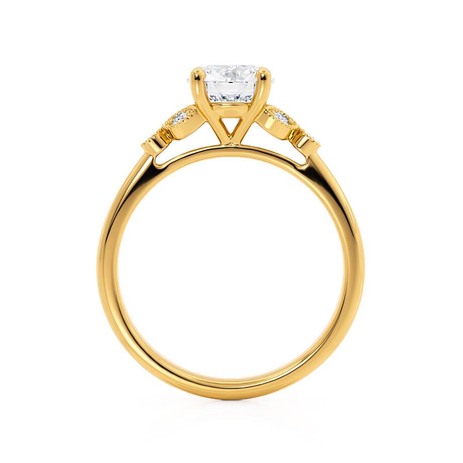 1.5 CT Round Cluster Lab Grown Diamond Engagement Ring