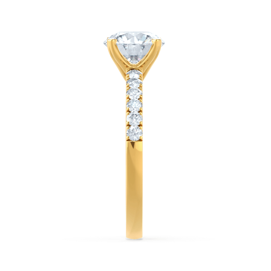 1.2 CT Round Pave Lab Grown Diamond Engagement Ring