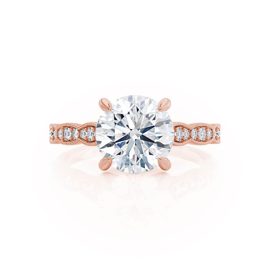 1 CT Round Pave Lab Grown Diamond Engagement Ring