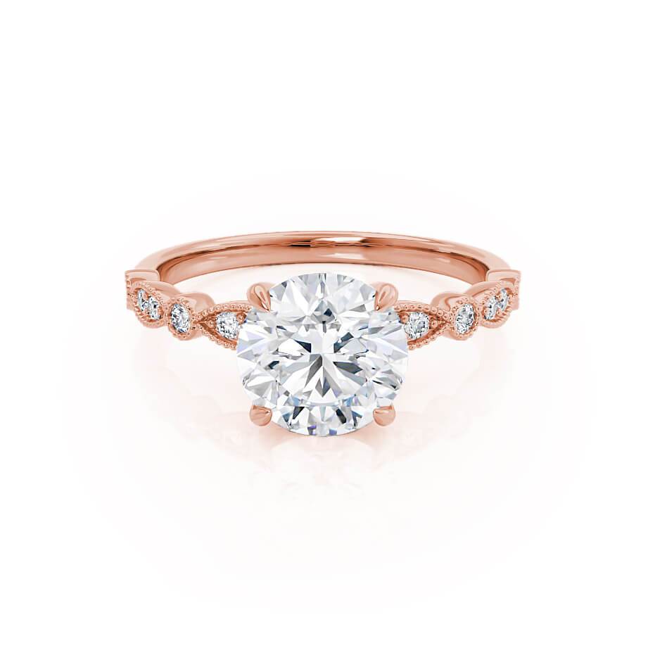 1 CT Round Pave Lab Grown Diamond Engagement Ring