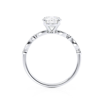 1 CT Round Pave Lab Grown Diamond Engagement Ring