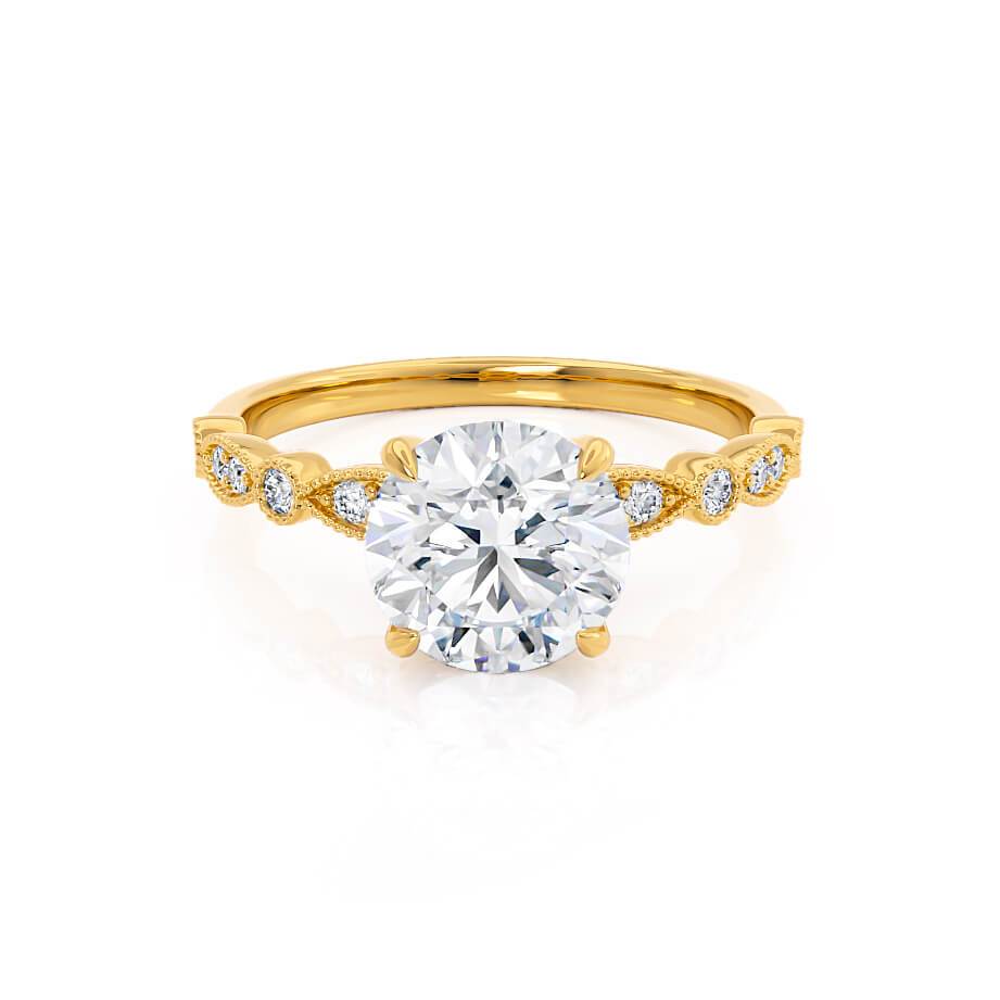 1 CT Round Pave Lab Grown Diamond Engagement Ring