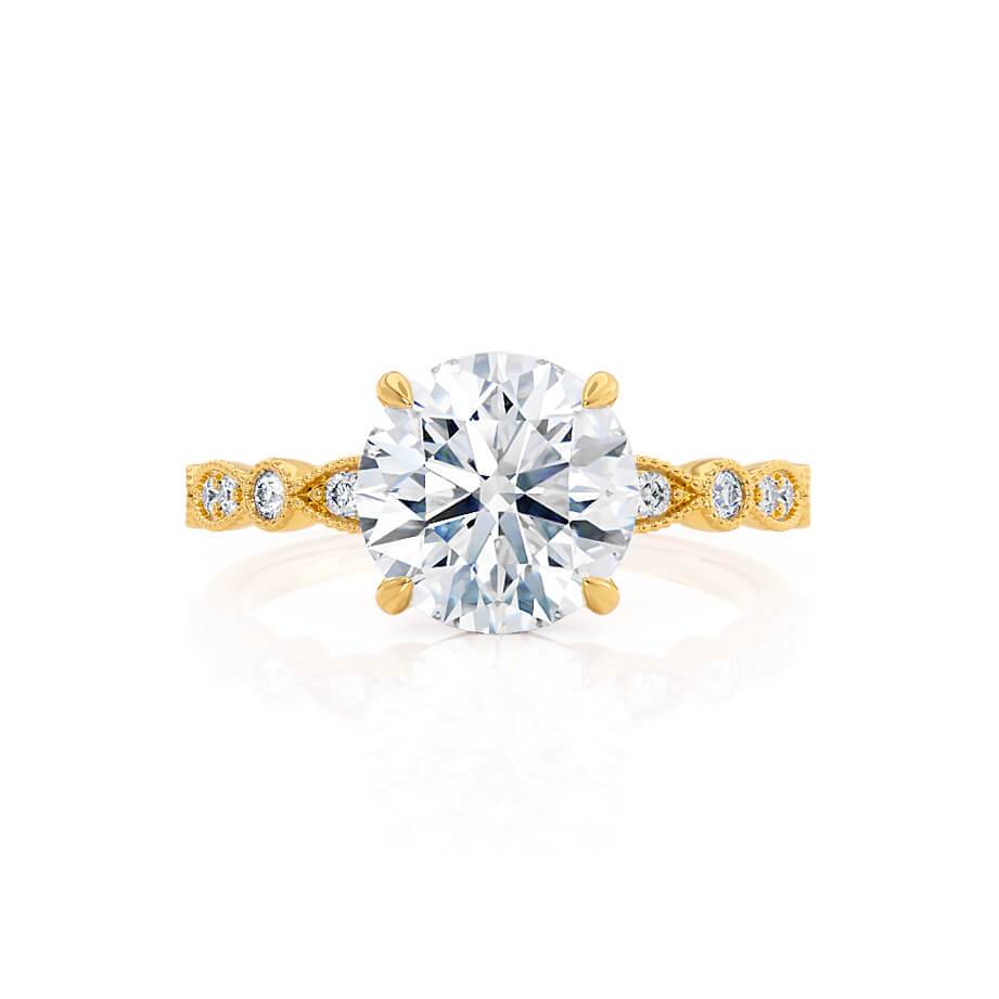 1 CT Round Pave Lab Grown Diamond Engagement Ring