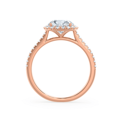 1 CT Round Halo & Pave Lab Grown Diamond Engagement Ring