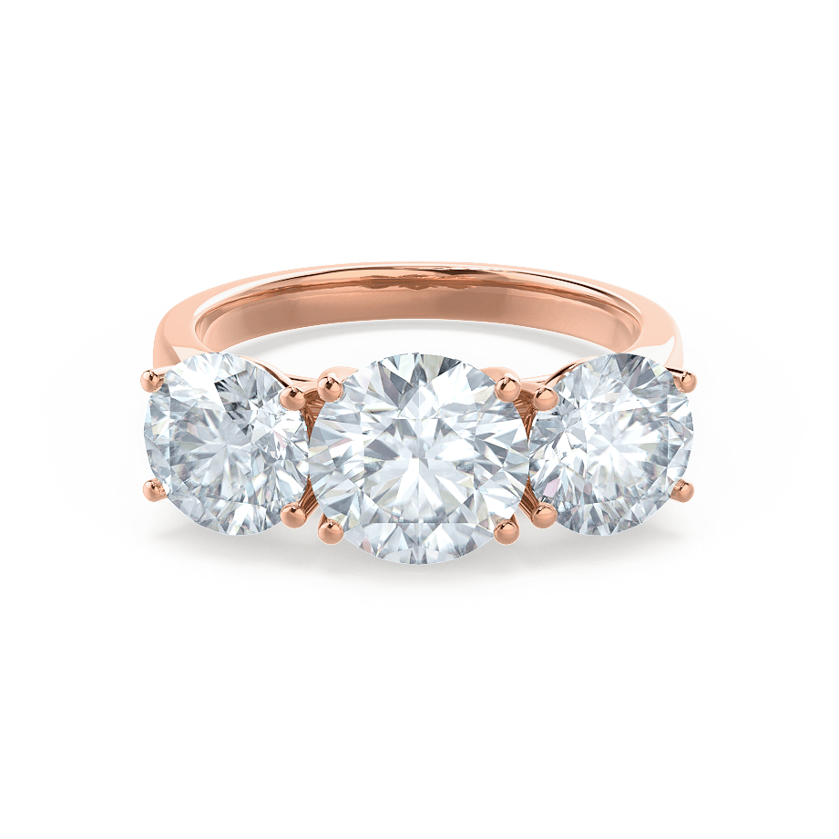 1.5 CT Round Three Stone Lab Grown Diamond Engagement Ring