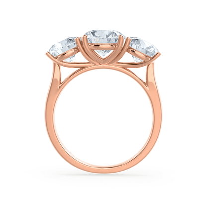 1.5 CT Round Three Stone Lab Grown Diamond Engagement Ring