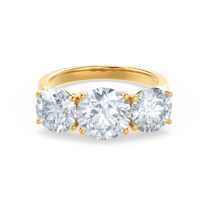 1.5 CT Round Three Stone Lab Grown Diamond Engagement Ring