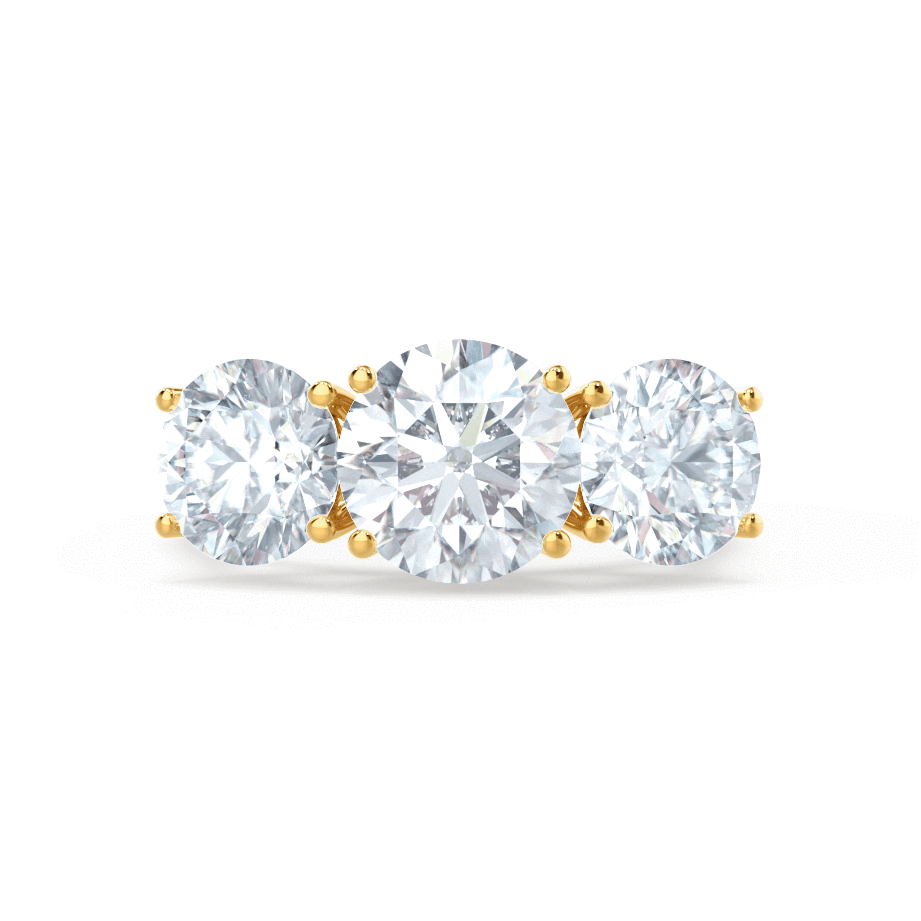 1.5 CT Round Three Stone Lab Grown Diamond Engagement Ring
