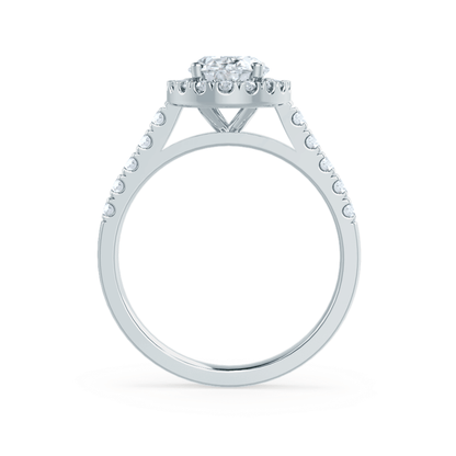 1.5 CT Oval Halo & Pave Lab Grown Diamond Engagement Ring