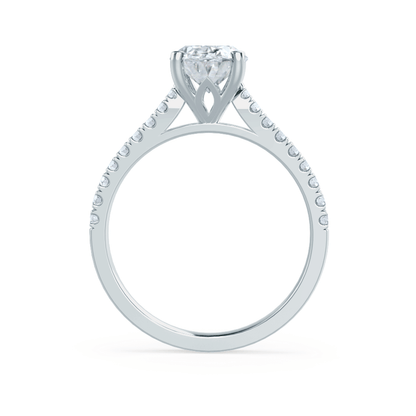 1.8 CT Oval Pave Lab Grown Diamond Engagement Ring