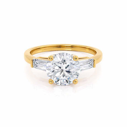 1.5 CT Round Three Stone Lab Grown Diamond Engagement Ring