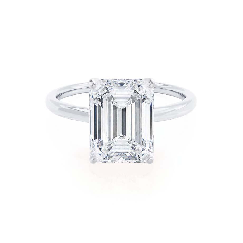 1.01 CT Emerald Solitaire Lab Grown Diamond Engagement Ring