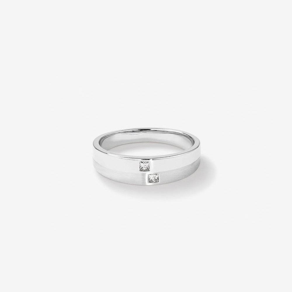 0.08 TCW Cushion Lab Grown Diamond Two Stone Men's Wedding Band