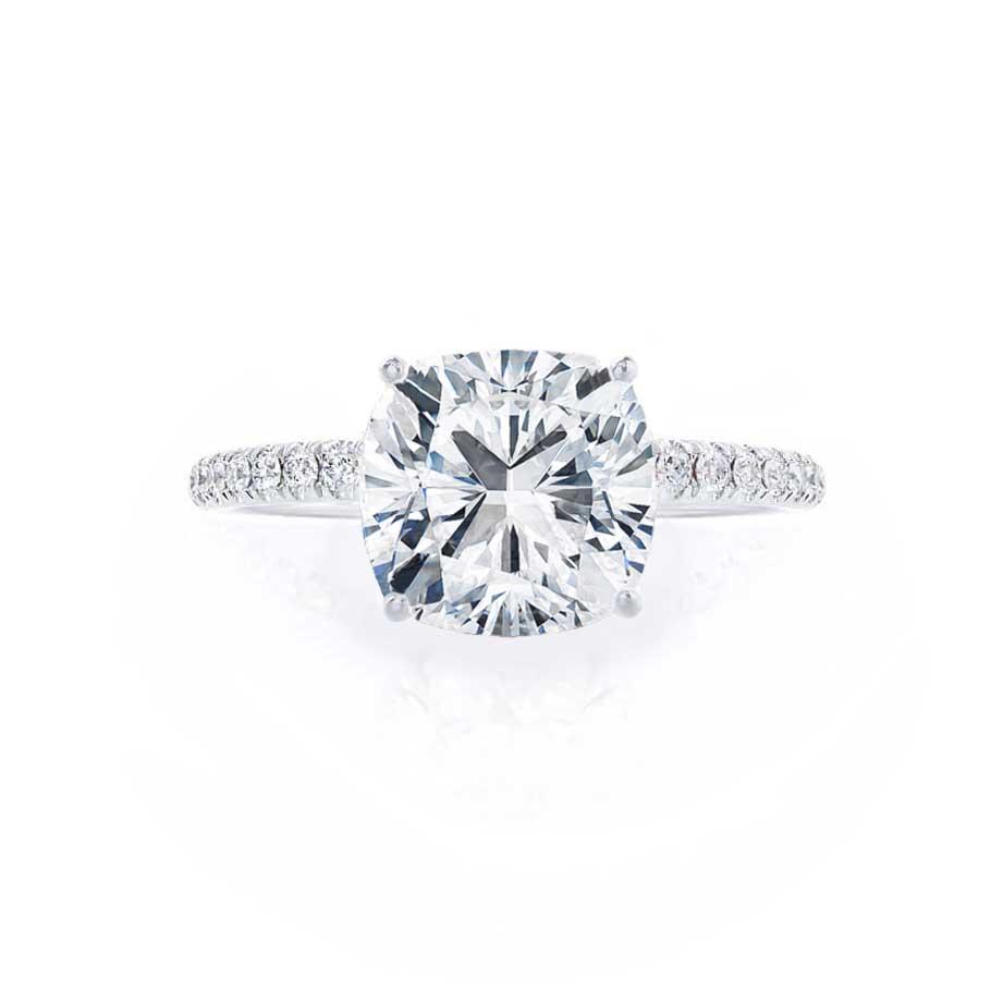 0.8 CT Cushion Pave Lab Grown Diamond Engagement Ring