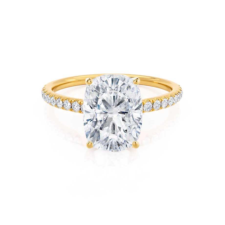 2 CT Elongated Cushion Pave Lab Grown Diamond Engagement Ring