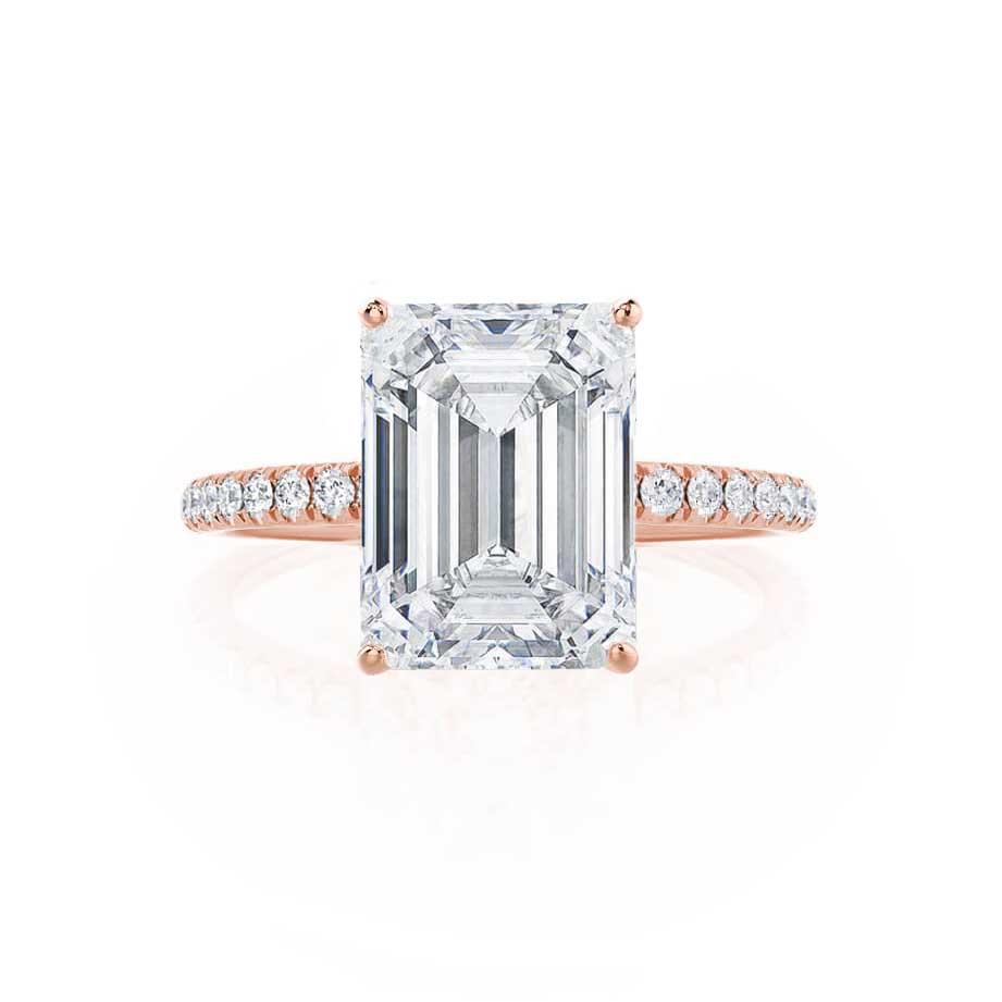 2.52 CT Emerald Pave Lab Grown Diamond Engagement Ring