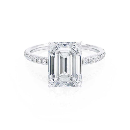 2.52 CT Emerald Pave Lab Grown Diamond Engagement Ring
