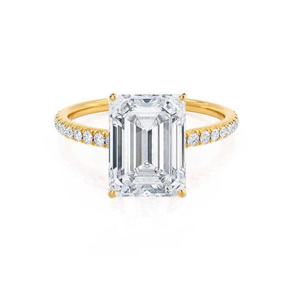 2.52 CT Emerald Pave Lab Grown Diamond Engagement Ring