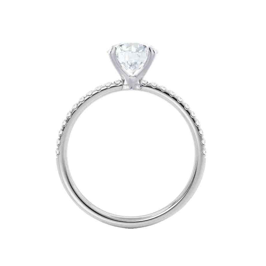 0.9 CT Oval Pave Lab Grown Diamond Engagement Ring