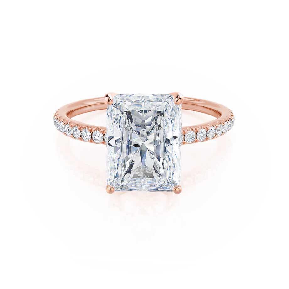 1.2 CT Radiant Pave Lab Grown Diamond Engagement Ring