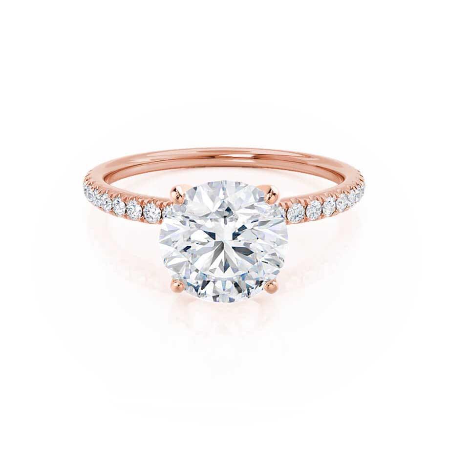 1 CT Round Pave Lab Grown Diamond Engagement Ring