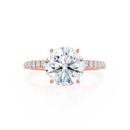 1 CT Round Pave Lab Grown Diamond Engagement Ring