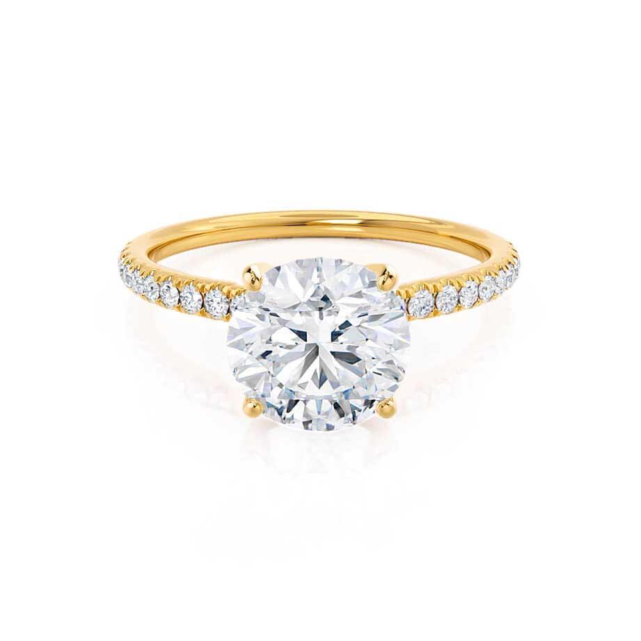 1.5 CT Round Pave Lab Grown Diamond Engagement Ring