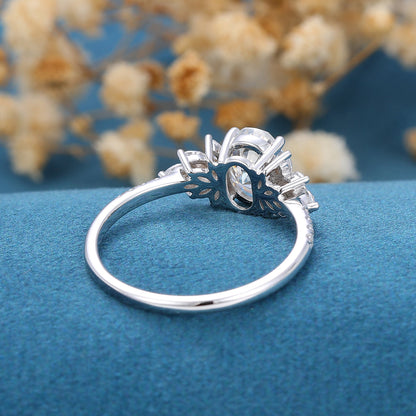 1.33 CT Oval Cluster Lab Grown Diamond Engagement Ring