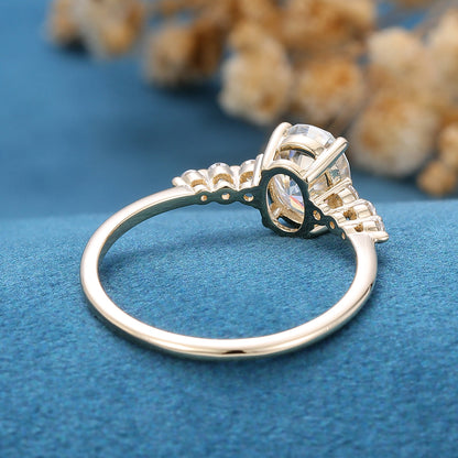 1.33 CT Oval Pave Lab Grown Diamond Engagement Ring