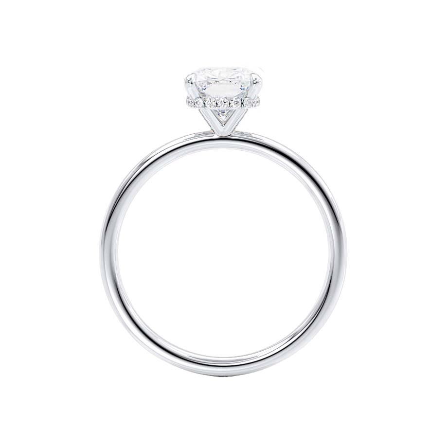 1.5 CT Elongated Cushion Hidden Halo Lab Grown Diamond Engagement Ring