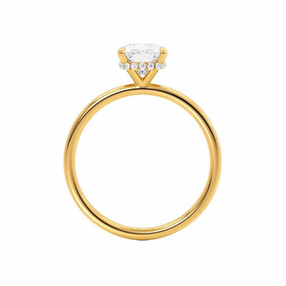 2 CT Elongated Cushion Hidden Halo Lab Grown Diamond Engagement Ring