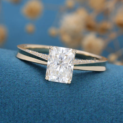 1.68 CT Radiant Pave Lab Grown Diamond Engagement Ring