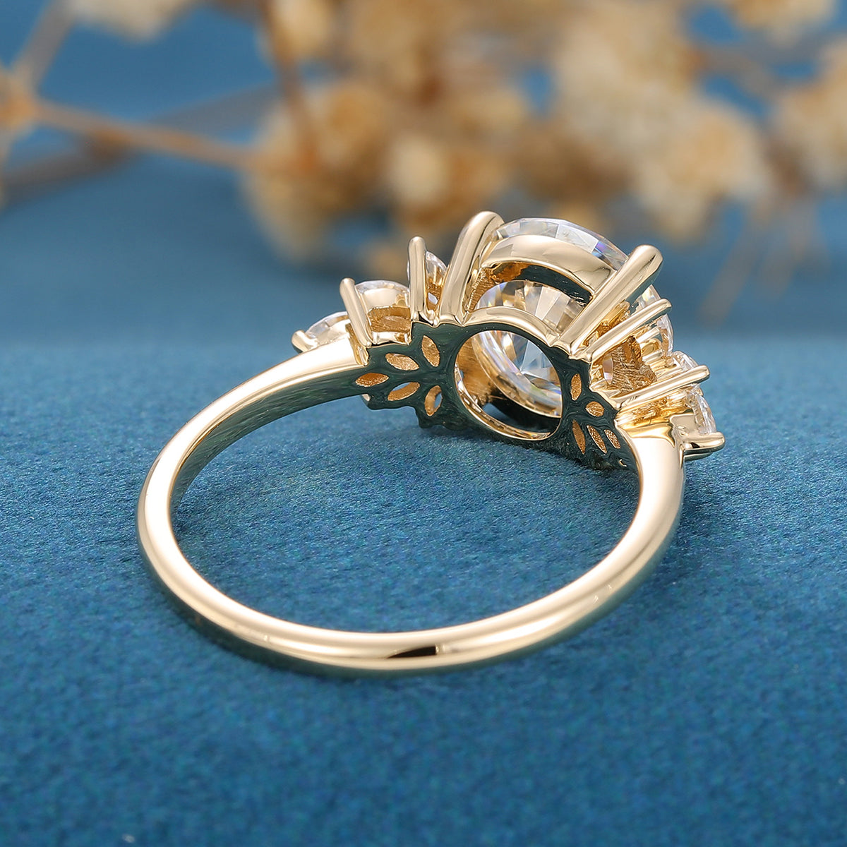 1.9 CT Oval Cluster Lab Grown Diamond Engagement Ring