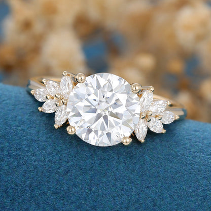 1.9 CT Oval Cluster Lab Grown Diamond Engagement Ring