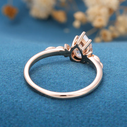 0.69 CT Pear Solitaire Lab Grown Diamond Engagement Ring