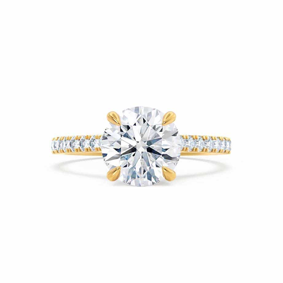 1.2 CT Round Pave Lab Grown Diamond Engagement Ring