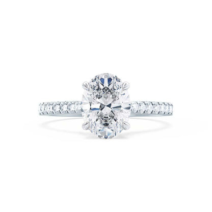 3 CT Oval Pave Lab Grown Diamond Engagement Ring
