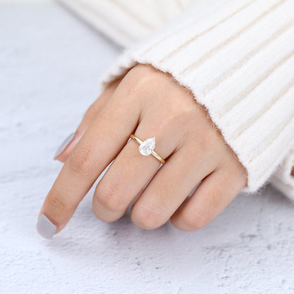1.5 CT Pear Solitaire Lab-Grown Diamond Engagement Ring